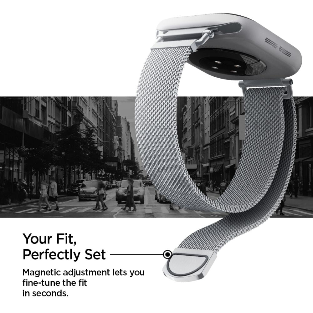Spigen WBM4 rem til Apple Watch (40 / 41 / 42 mm) - Sølv