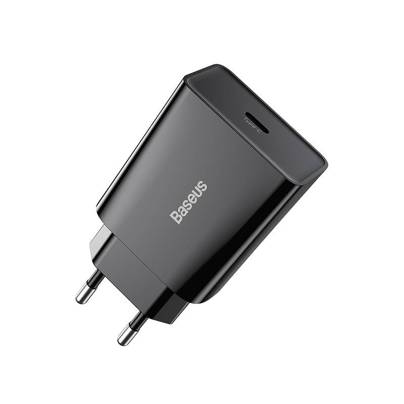 Baseus Speed Mini hurtigoplader, USB-C, PD, 3A, 20W (sort)