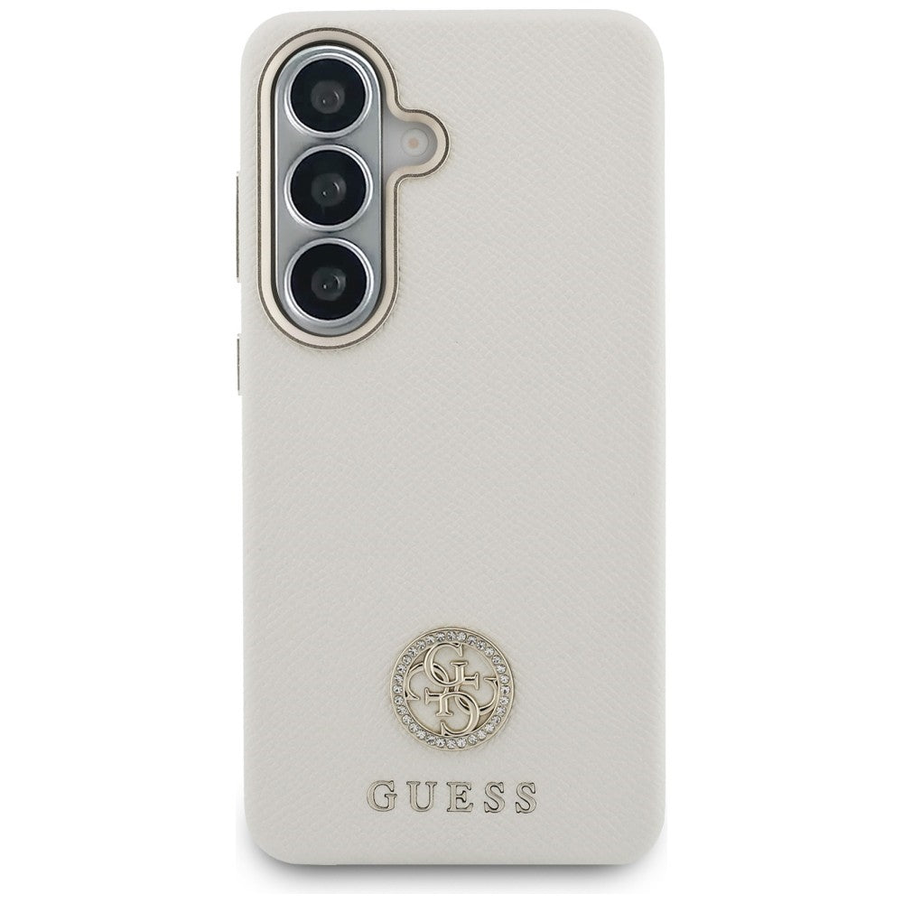 Guess Rhinestone Round Logo MagSafe Case til Samsung Galaxy S26+ - Beige