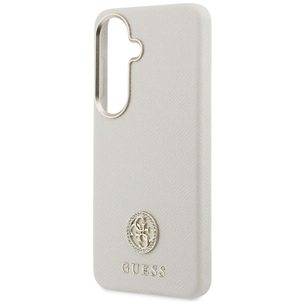 Guess Rhinestone Round Logo MagSafe Case til Samsung Galaxy S26+ - Beige