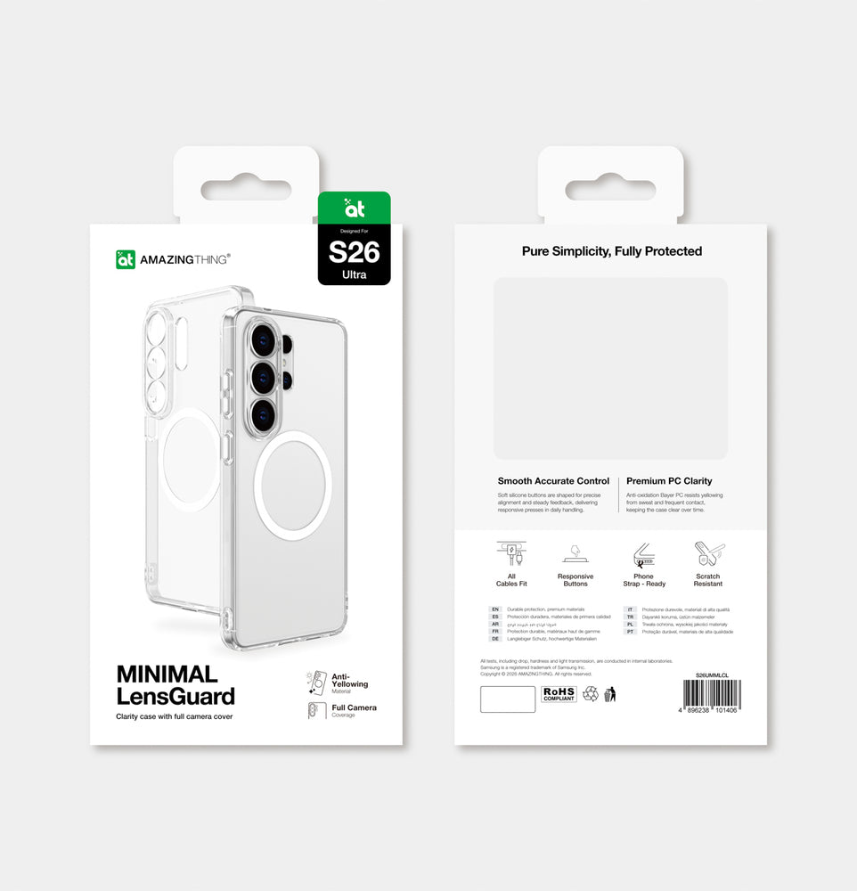 AmazingThing Minimal Mag Lens Case til Samsung Galaxy S26 Ultra - Clear