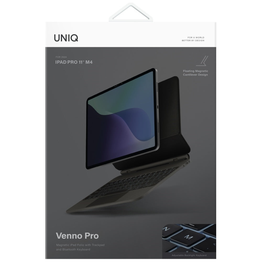 Uniq Venno Pro Magnetisk Smart Case med tastatur til iPad Pro 11" (2024/2025) - sort