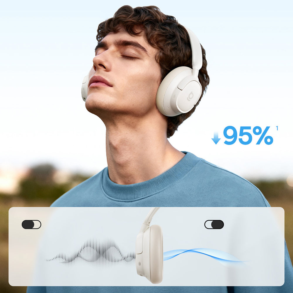 Baseus Bass BH1 NC Lite Wireless Over-Ear Headphones with ANC - White