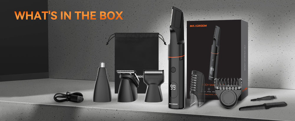 MAXGROOM LK-881 multifunktions trimmer med udskiftelige spidser - sort