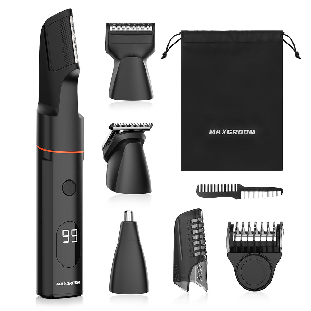 MAXGROOM LK-881 multifunktions trimmer med udskiftelige spidser - sort