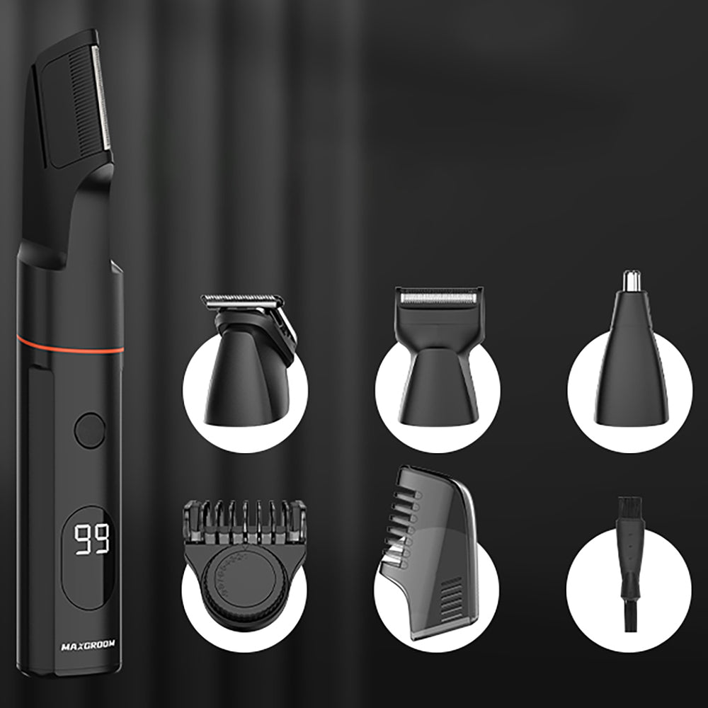 MAXGROOM LK-881 multifunktions trimmer med udskiftelige spidser - sort
