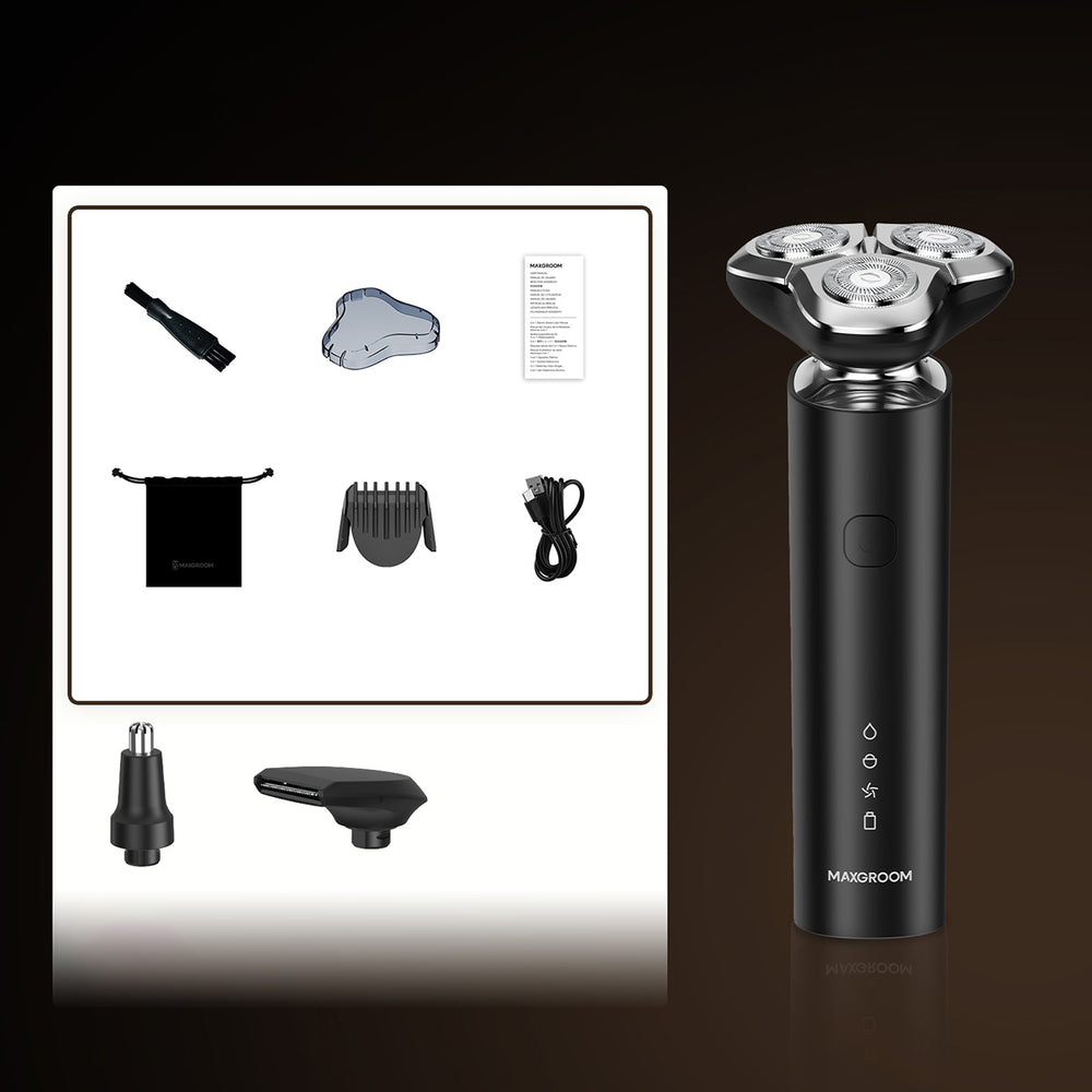 MAXGROOM M-8012 3-i-1 elektrisk barbermaskine - sort