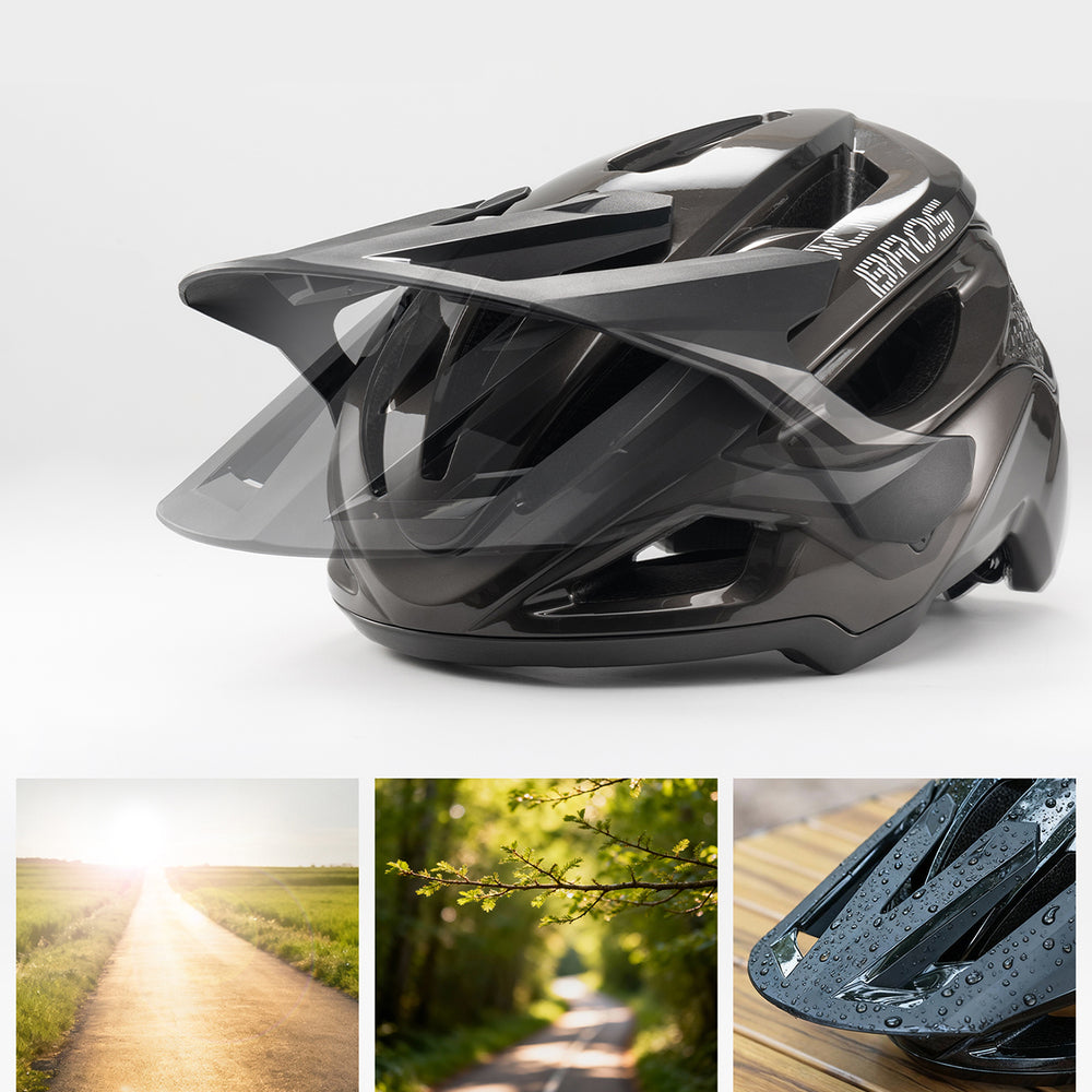 Rockbros LK-99 Mountain Bike Helmet with Adjustable Visor and Magnetic Closure 58-62 cm - Black