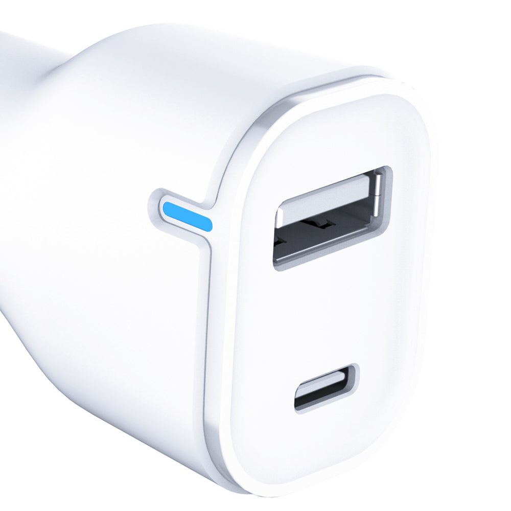 3mk Biloplader 20W PD3.0 QC 3.0 USB 1A1C - Hvid