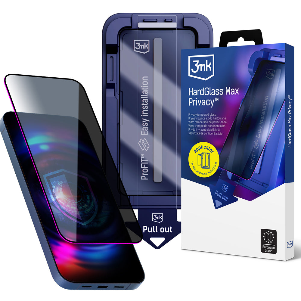9H hærdet glas med 3mk HardGlass Max Privacy filter til iPhone 13/13pro/14/16E/17E