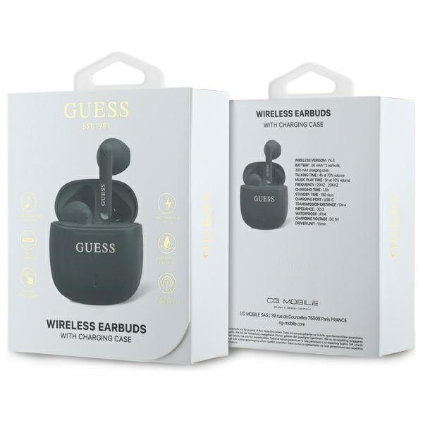 Guess Printed Classic Logo Bluetooth trådløse hovedtelefoner - sort