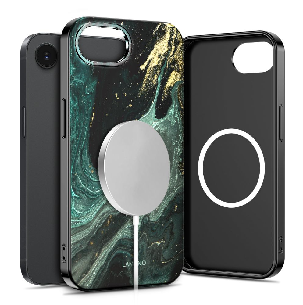 Tech-Protect Lamano MagSafe Case til iPhone 16e / 17e - sort og grøn