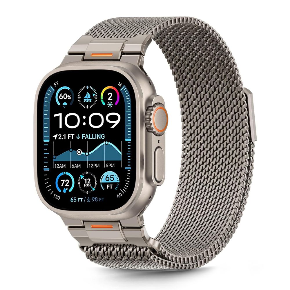Tech-Protect Milano Vanguard Armbånd til Apple Watch (44 / 45 / 46 / 49 mm) - Titan