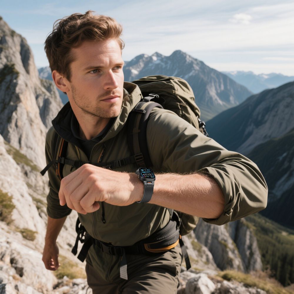 Tech-Protect Milano Vanguard armbånd til Apple Watch (44 / 45 / 46 / 49 mm) - sort