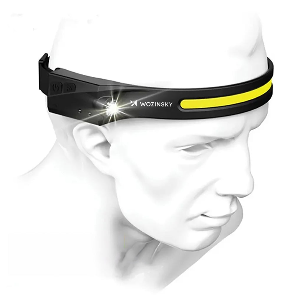 Wozinsky WLC-1200 350lm CREE LED Headlamp IPX4 with Motion Sensor - Black