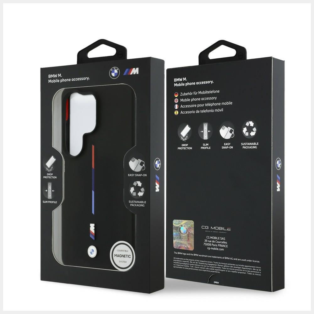 BMW M Silicone Tricolor Line MagSafe Case til Samsung Galaxy S26 Ultra - sort