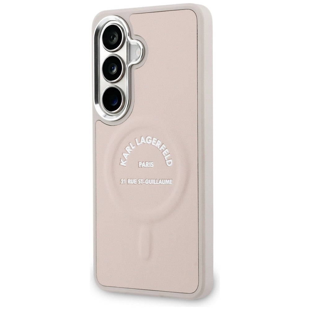 Karl Lagerfeld Embossed Ring RSG Logo MagSafe Case til Samsung Galaxy S26 - Pink