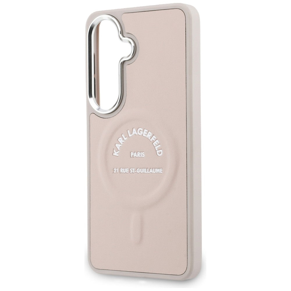 Karl Lagerfeld Embossed Ring RSG Logo MagSafe Case til Samsung Galaxy S26+ - Pink