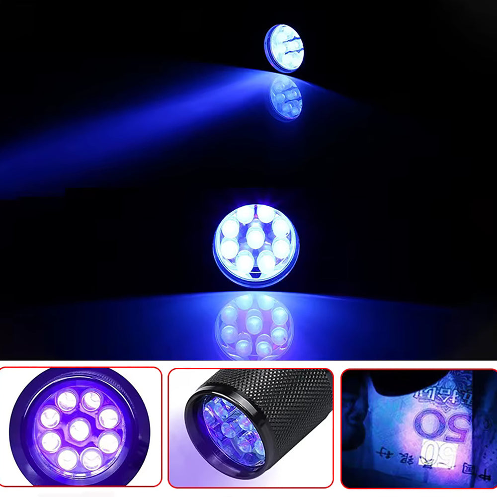 Wozinsky WLD-9L IP65 UV Flashlight for Trace Detection - Black