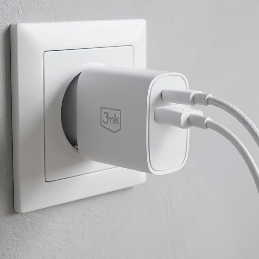 3mk FlowPower 30W 1A1C PD 3.0 QC4+ Wall Charger - White