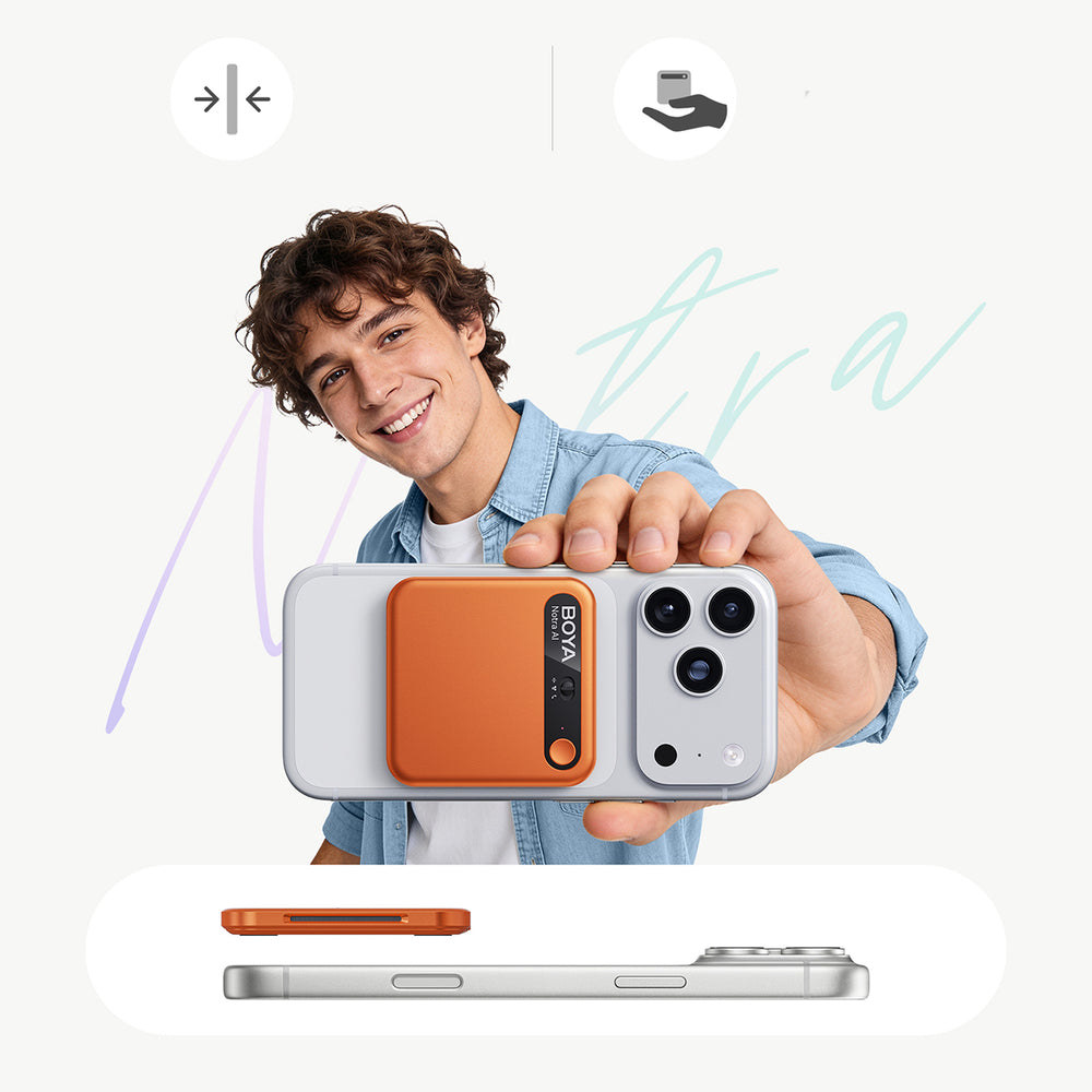 BOYA Notra Voice Recorder med AI Transcription - Orange