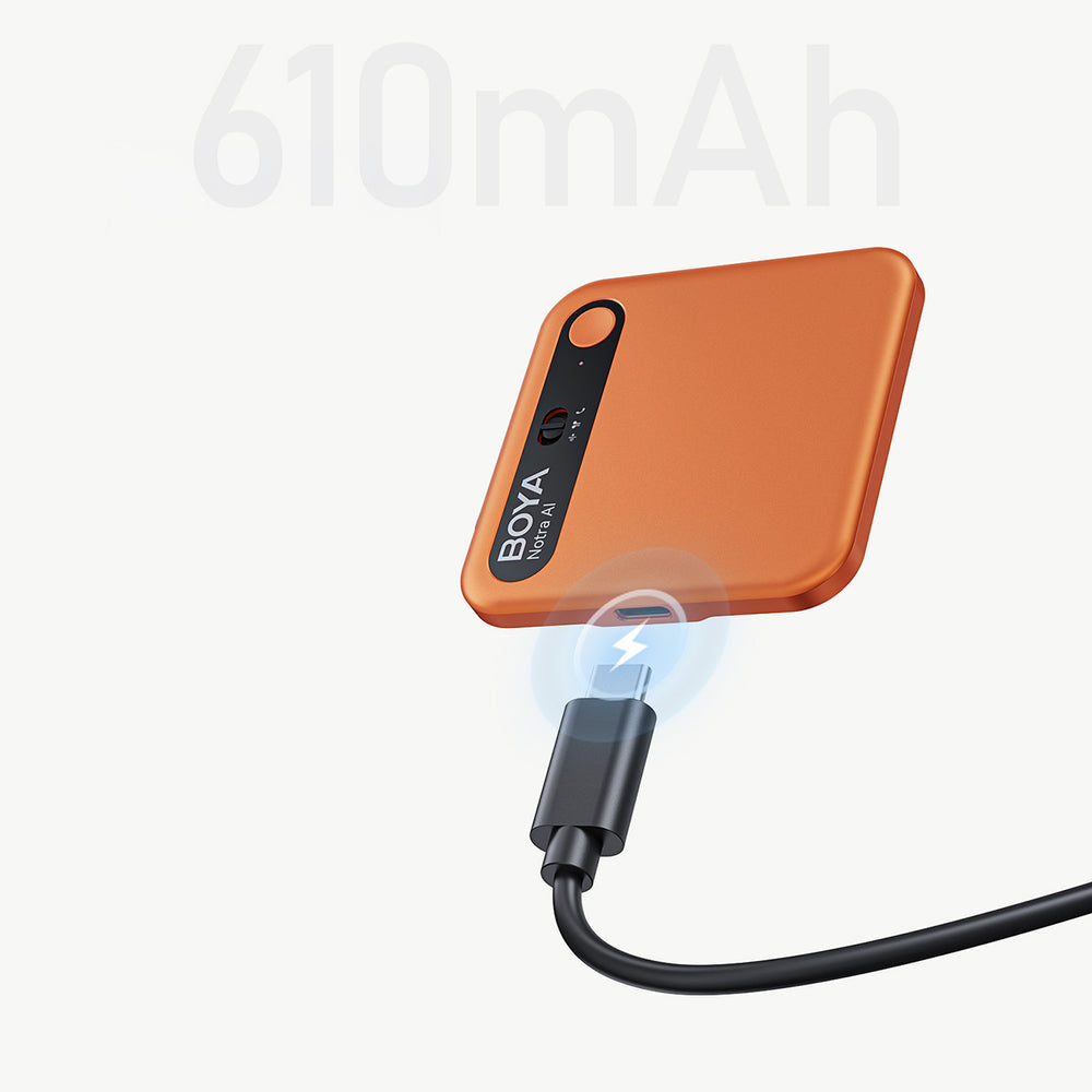 BOYA Notra Voice Recorder med AI Transcription - Orange