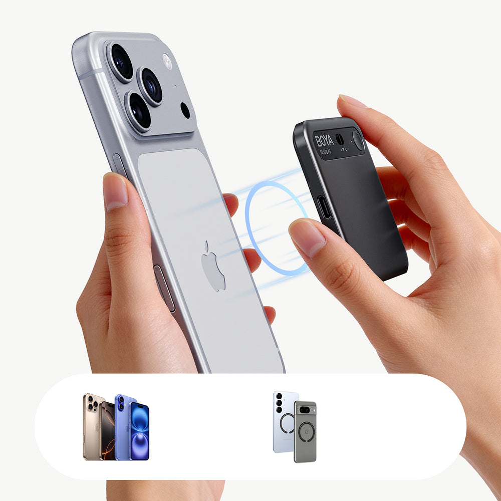 BOYA Notra Voice Recorder med AI Transcription - sort