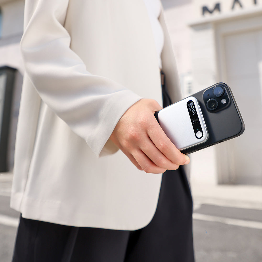 BOYA Notra Voice Recorder med AI Transcription - Sølv