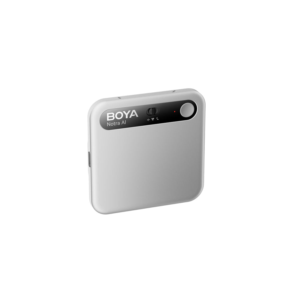 BOYA Notra Voice Recorder med AI Transcription - Sølv
