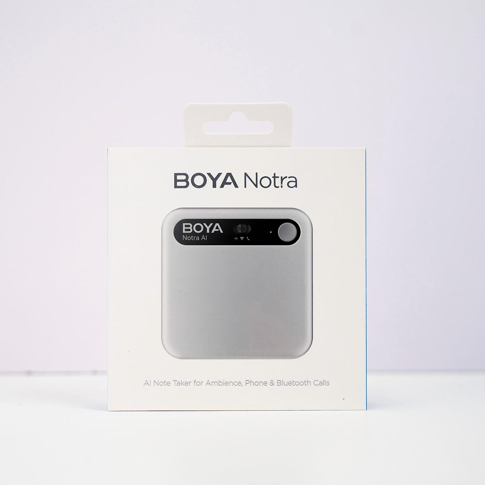 BOYA Notra Voice Recorder med AI Transcription - Sølv