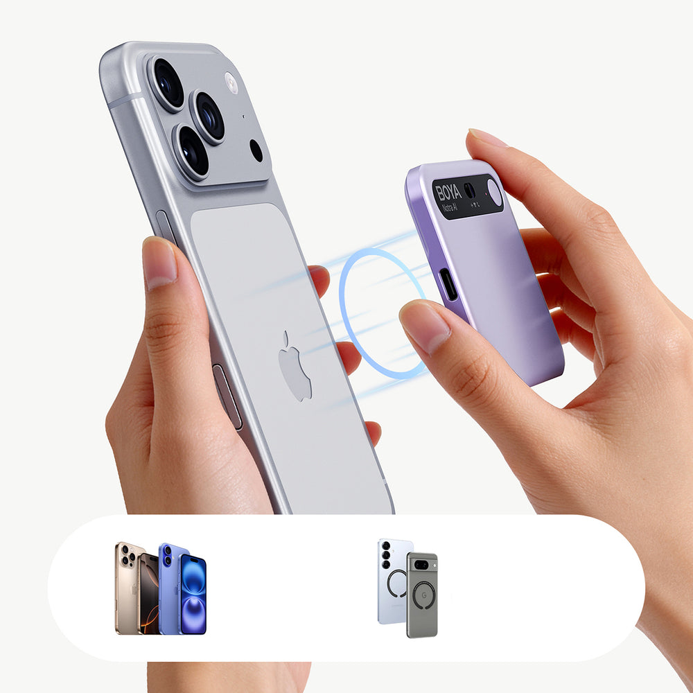 BOYA Notra Voice Recorder med AI Transcription - Purple
