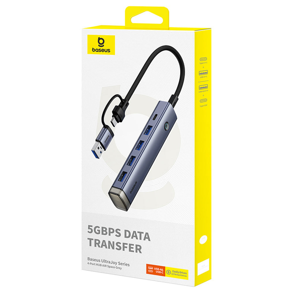 Baseus UltraJoy Series USB-A/USB-C hub 4xUSB-A 3.0 1xUSB-C 5V - gray