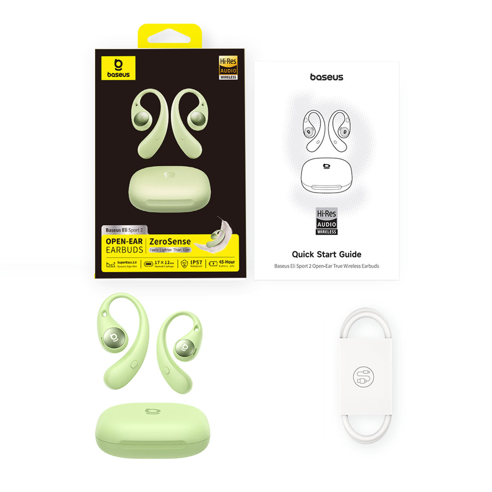Baseus Eli Sport 2 OWS Wireless Headphones with Headband - Green