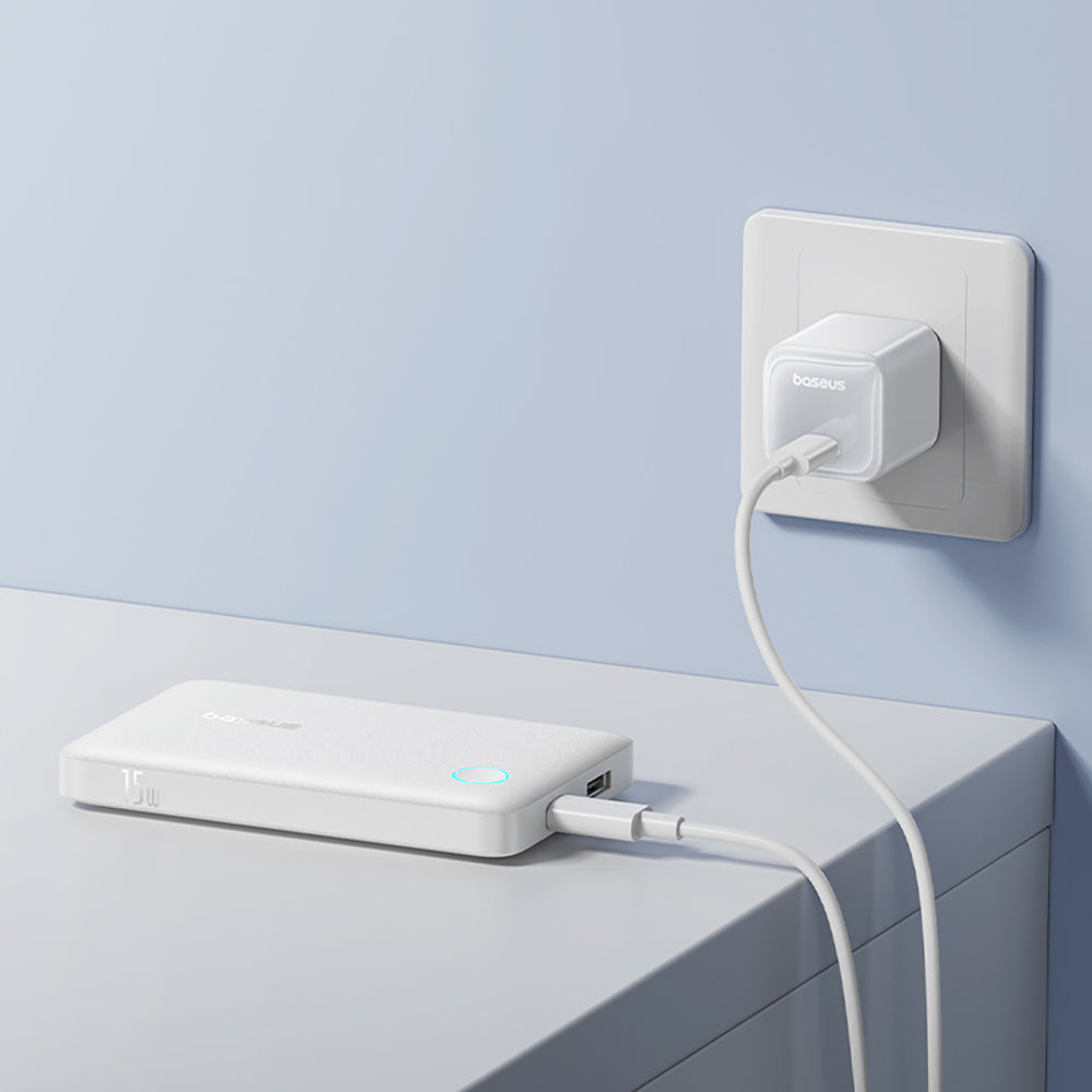 Baseus EnerFill FP11 10000mAh 15W Power Bank with White USB-C Cable 20V/3A 30cm - White