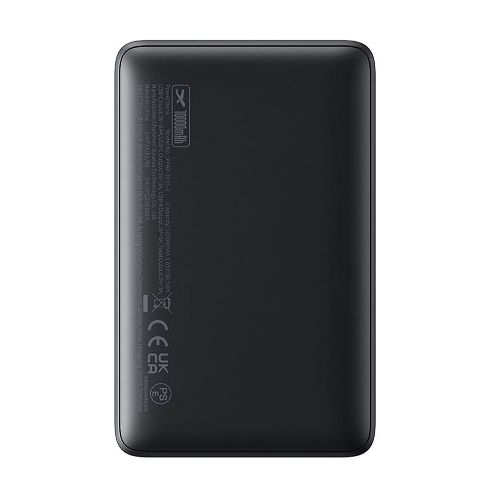Baseus EnerFill FP11 Power Bank 10000mAh 15W (with black Simple USB-C - USB-C 20V/3A 30cm cable) - black