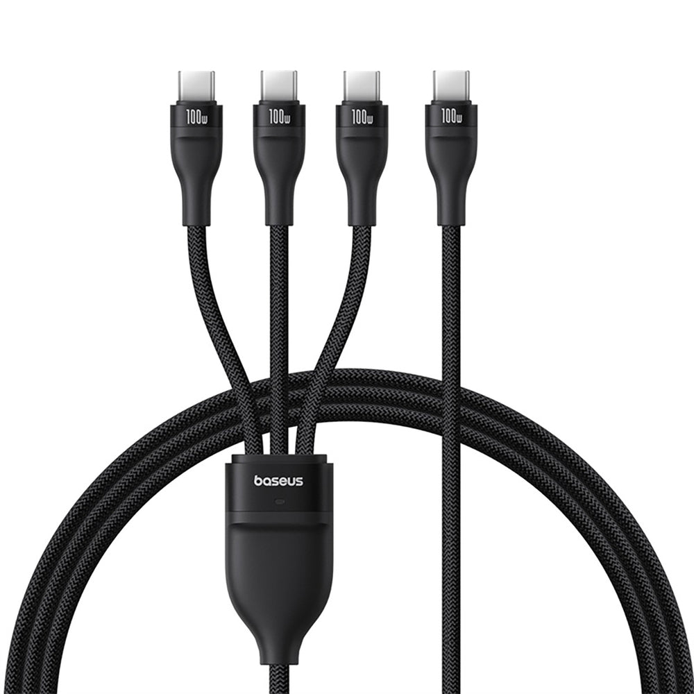 Baseus Flash Series 3 100W 3in1 USB-C Cable - 3xUSB-C 1.5m - Black