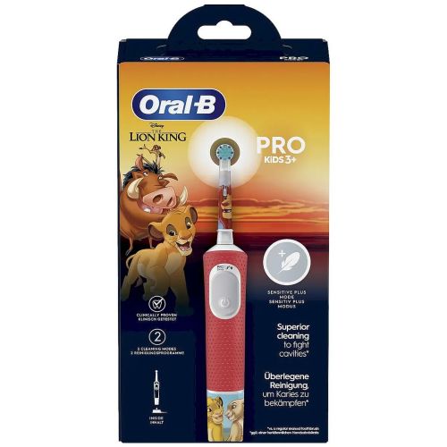 Oral-B Elektrisk tandbørste Vitality Pro 103 Kids Lion King Edition, Rød EU