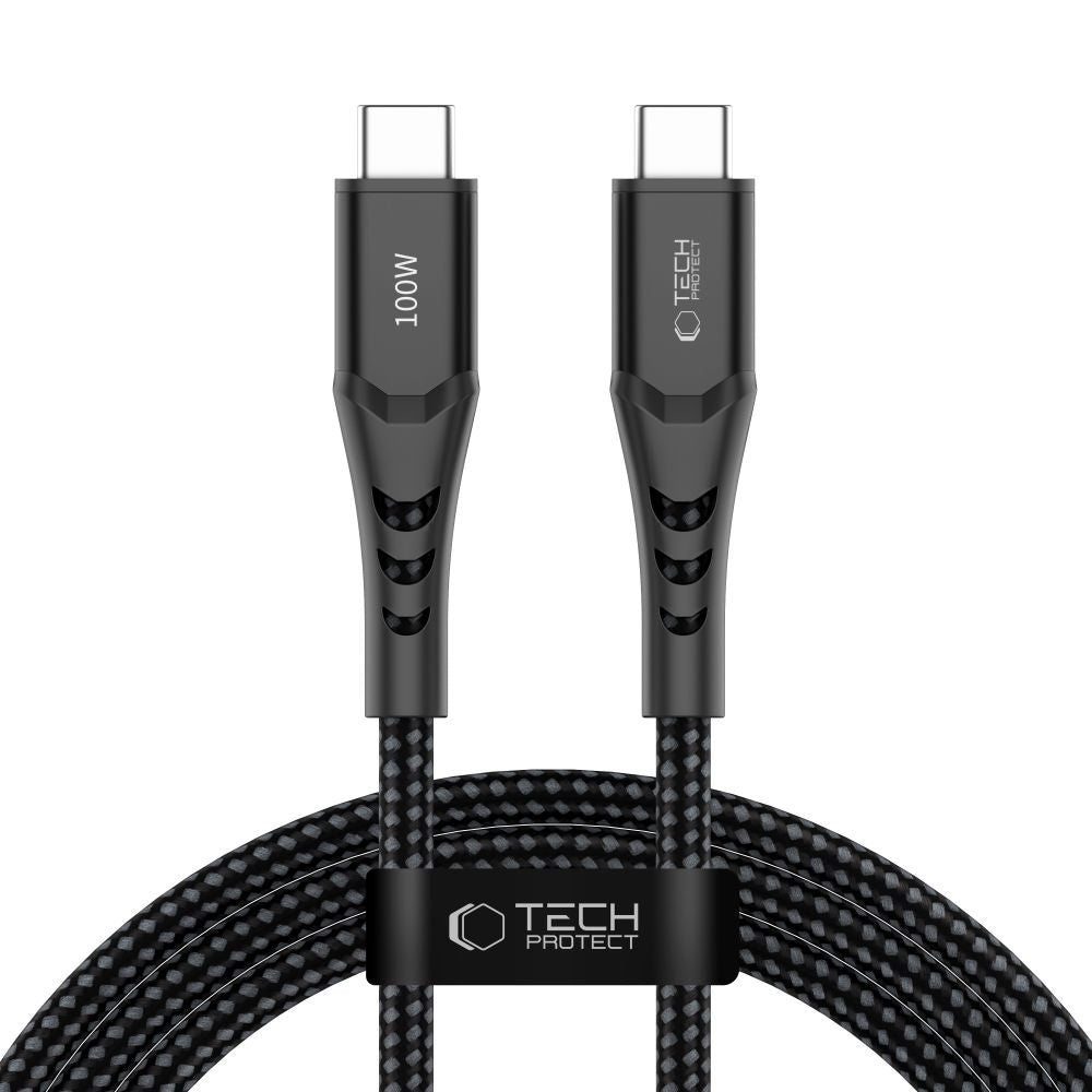 Tech-Protect Ultraboost UB11T USB-C / USB-C PD 100W / QC3.0 Kabel 200 cm - sort