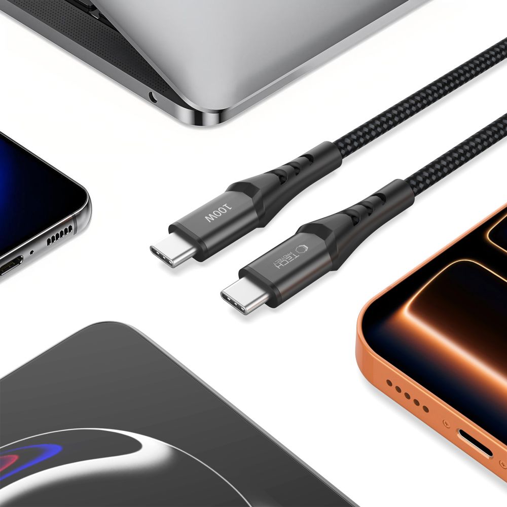 Tech-Protect Ultraboost UB11T USB-C / USB-C PD 100W / QC3.0 Kabel 200 cm - sort