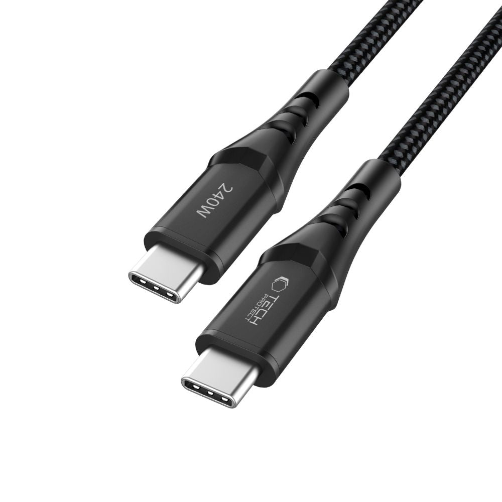 Tech-Protect Ultraboost UB11T USB-C / USB-C PD 240W / QC3.0 Kabel 100 cm - sort
