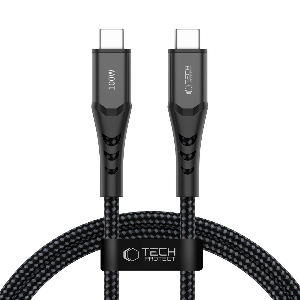 Tech-Protect Ultraboost UB11T USB-C / USB-C PD 100W / QC3.0 Kabel 100 cm - sort