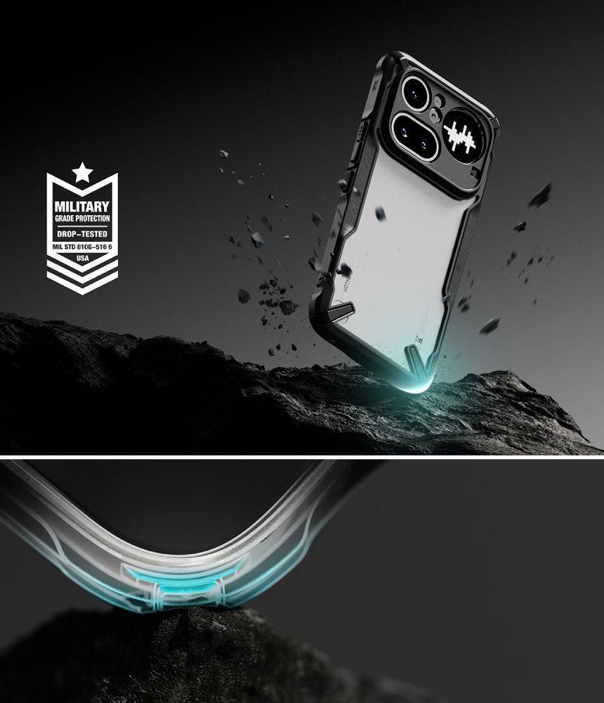 Ringke Fusion X-kasse til Nothing Phone 4A Pro - gennemsigtig og sort
