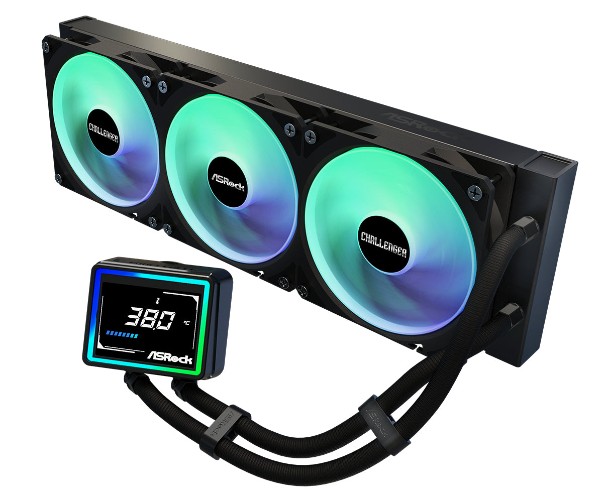 Asrock Challenger 360 Digital ARGB kølesystem 1-pack Sort 120 mm