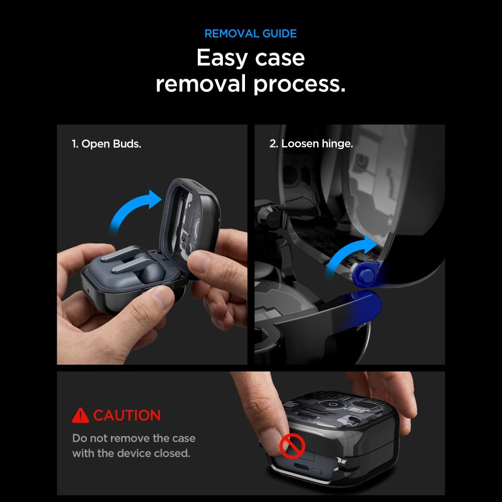 Spigen Ultra Hybrid Zero One Case til Samsung Galaxy Buds 4 / 4 Pro - sort