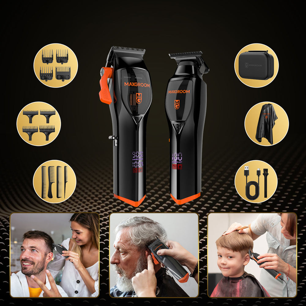 MAXGROOM WF-3908 multifunctional hair clipper with trimmer - black