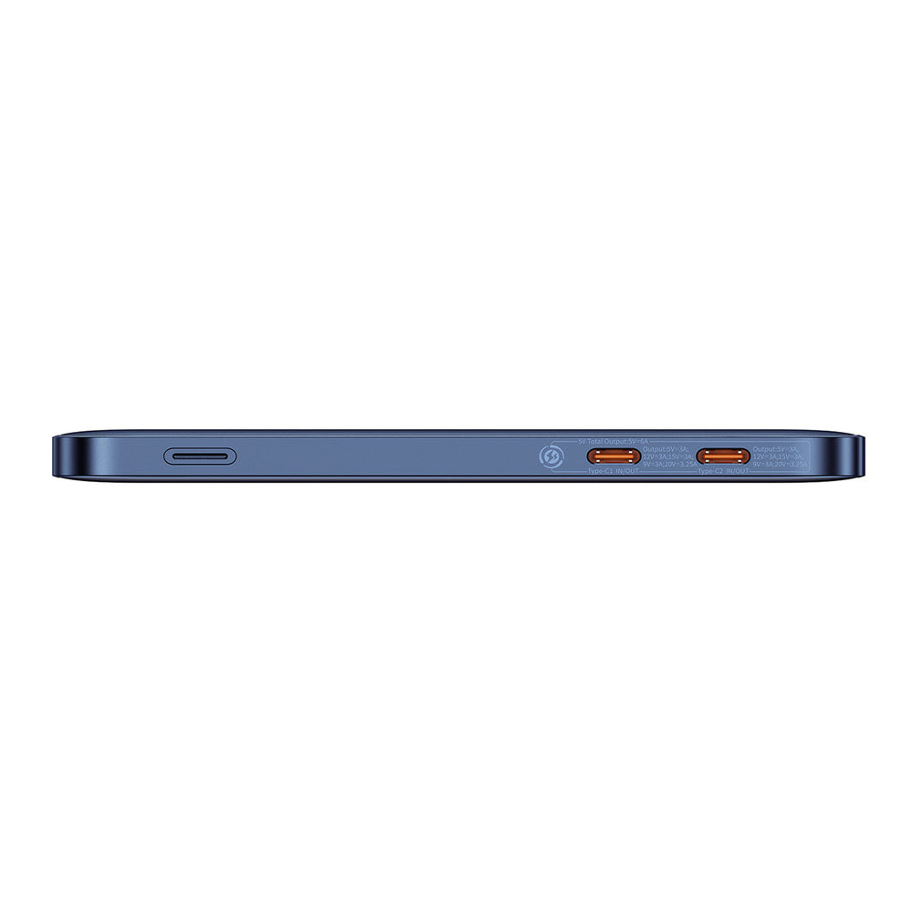 Baseus Blade2 12000mAh 65W Power Bank with Digital Display (with Baseus Mini White Series USB-C - USB-C 100W (20V/5A) 50cm Black Cable) - Blue