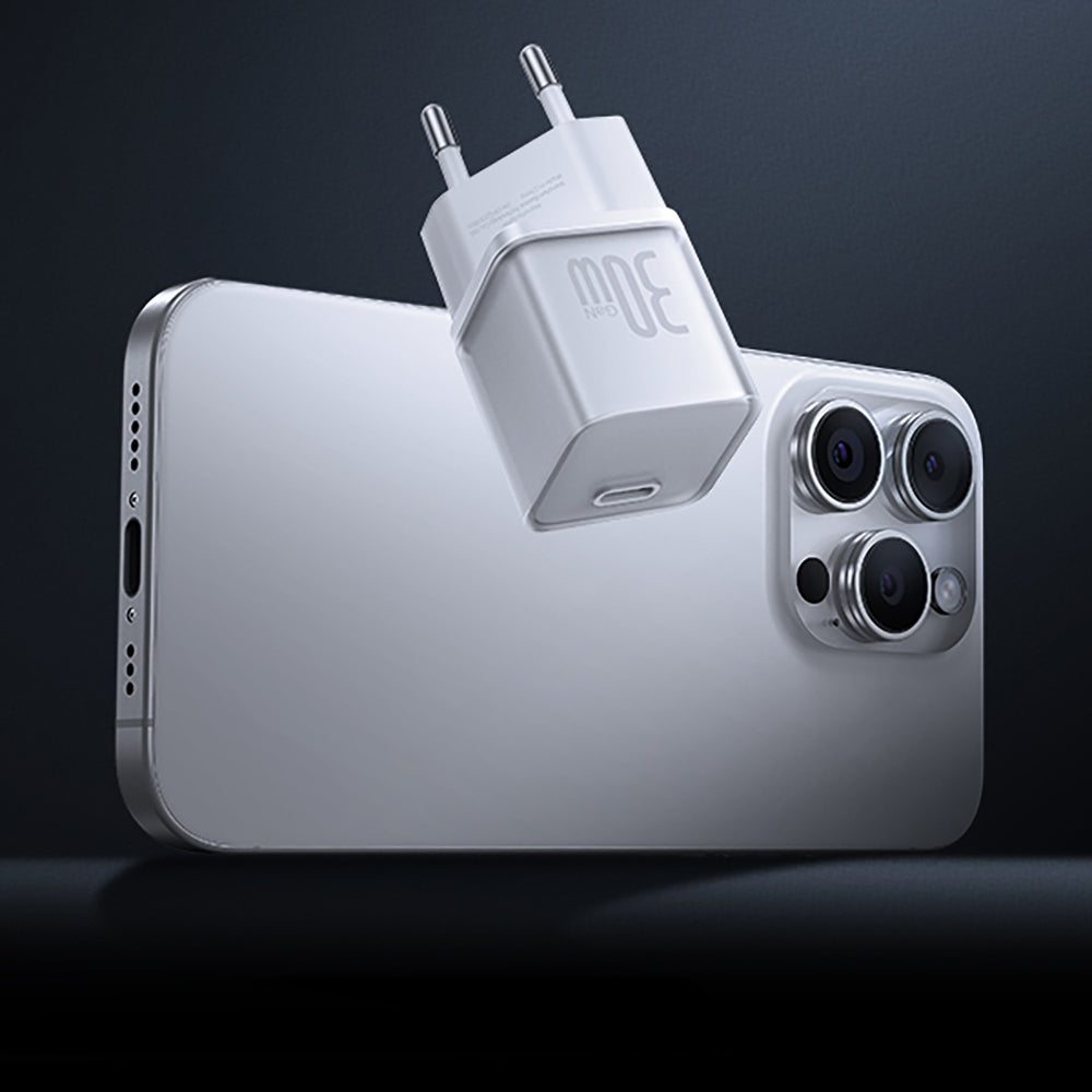 Baseus GaN5S 30W EU USB-C Wall Charger - White