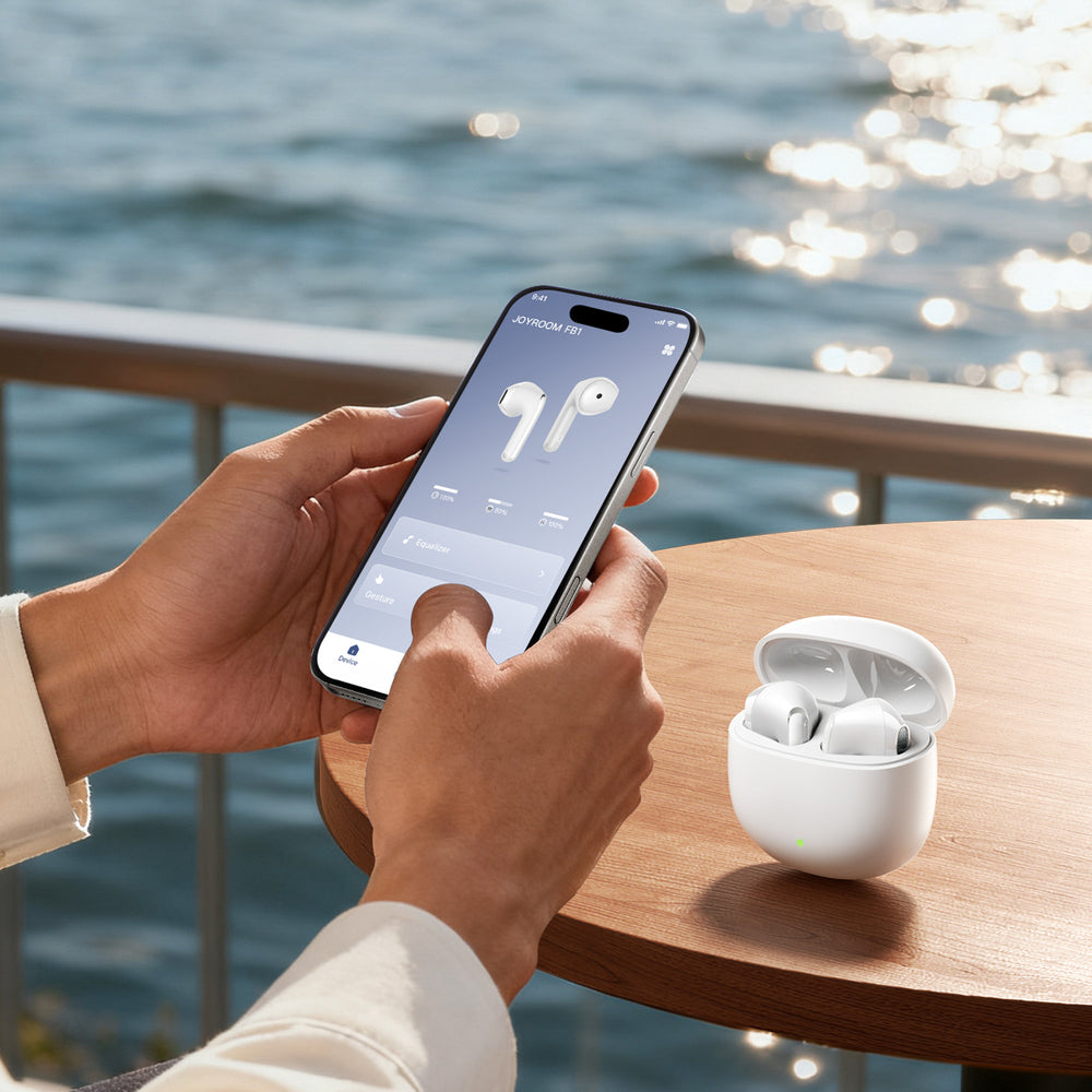Joyroom JR-FB1 Funpods Bluetooth 6.0 In-Ear TWS Wireless Headphones with AI Functions - White