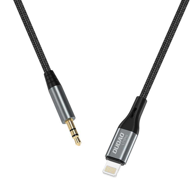 Dudao Lightning to mini jack 3.5mm audio cable 1m gray (L11PRO)