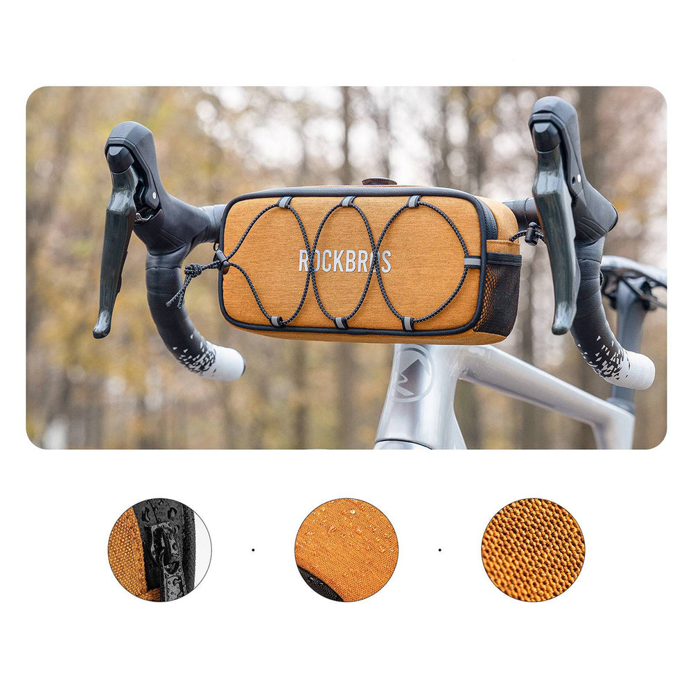 Rockbros TL001 ROAD TO SKY 1.9L Handlebar Bike Bag Waterproof - Orange